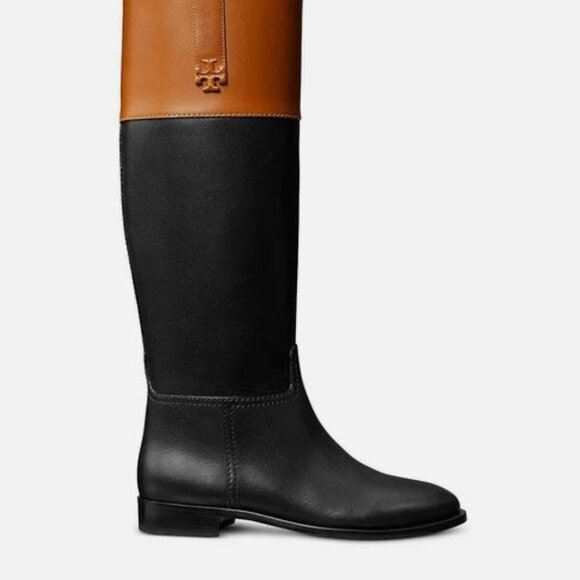 Brand new Tory Burch sz 7.5 Womens Black Leather Knee-High Boots Shoes 153135 - Picture 4 of 5